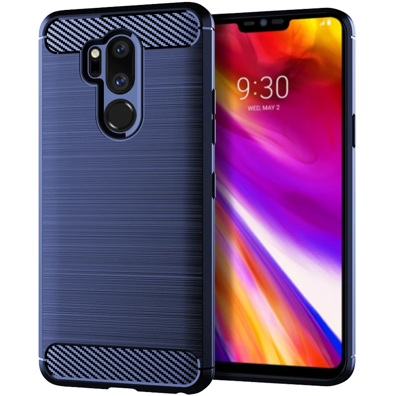 Shockproof Silicone Case for LG G7 Thinq G7 One Carbon Fiber Cases for lg g7+ thinq LG X5 Q9 One Brushed Texture Phone Cover