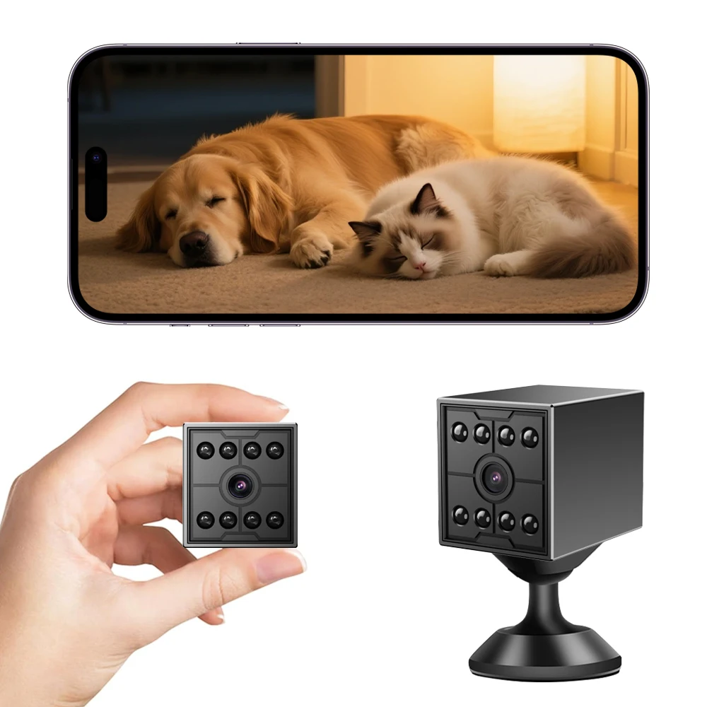 Nova Câmera Digital Mini HD Wifi com Visão Noturna Invisível, Conexão Bluetooth, Câmera IP Sem Fio, Detecção de Movimento, Micro Filmadora Remota