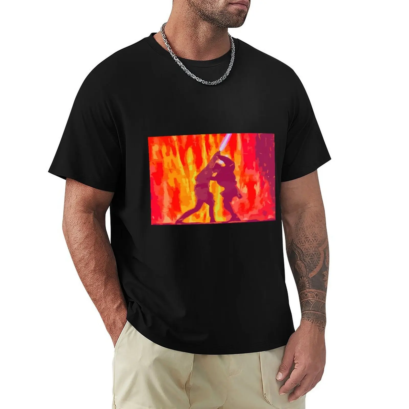 

Anakin and Obi-Wan's Duel T-Shirt valentines boutique clothes graphic t shirt vintage men t shirts high quality