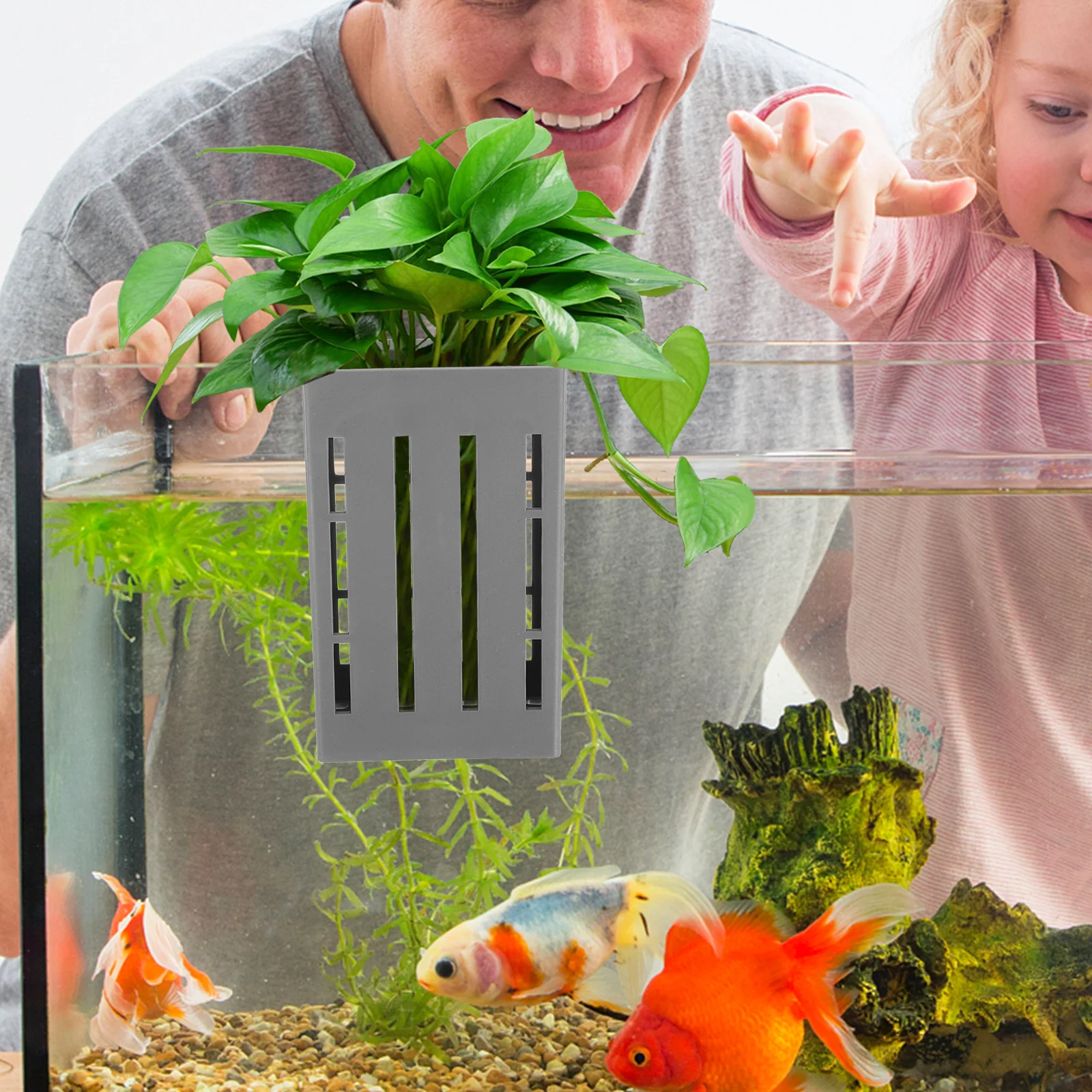 4 قطعة حوض السمك المعلق المزارعون البلاستيكية الصغيرة أواني النباتات المائية حوض للأسماك أصحاب النباتات توفير المساحة ملحقات خزان الأسماك #3