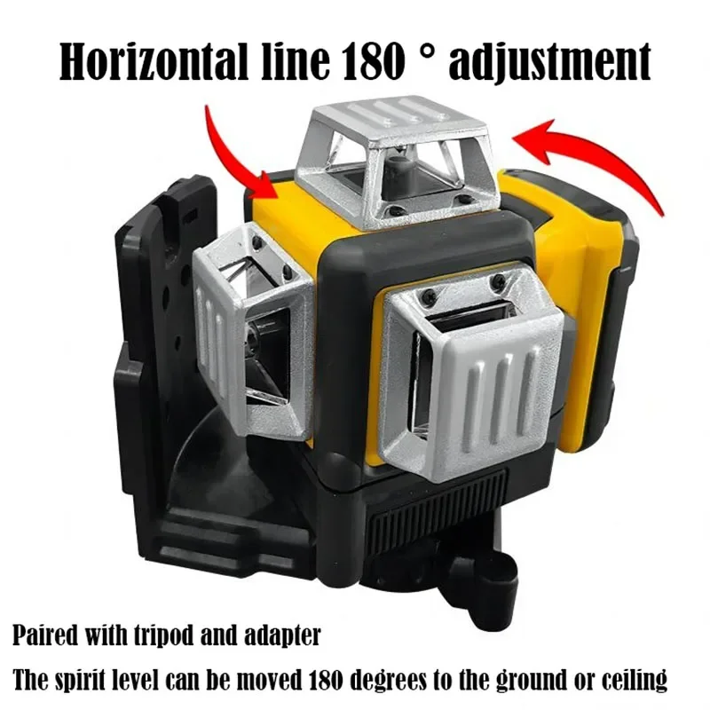 360° Rotating Laser Level High-precision 12V Laser Level Auto Self-Leveling Level Super Powerful Green Beam Suitable for 30m/50m