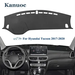 Hyundai Tucson 2017 2018 2019 2020 대시 보드 커버 패드 자동차 인테리어 가죽 차양 라이트 방지 대시 매트 매트 액세서리