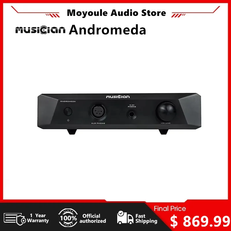 Musician Andromeda Headphone AMP Fully Balanced Pure Class A Headphone Amplifier XLR Balanced 6.35 Output 15Ω-600Ω Headphone AMP