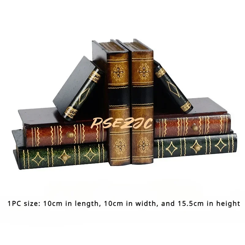 Vintage Fake Book Stall Decoration Home Display Wooden Bookshelf Decoration Bookshelf Storage Box