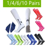 1/5/10 Pairs New Long Football Socks Silicone Suction Cup Grip Anti Slip Soccer Socks Sports Men Women Baseball Rugby Socks 2025