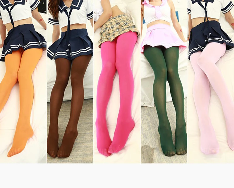 Frühling Herbst Bunte Sexy Damen-Strumpfhose Lolita Bonbonfarben Kawaii Damenstrümpfe Neue Mode Gothic Lingerie Mädchen-Strumpfhosen – Detail 13