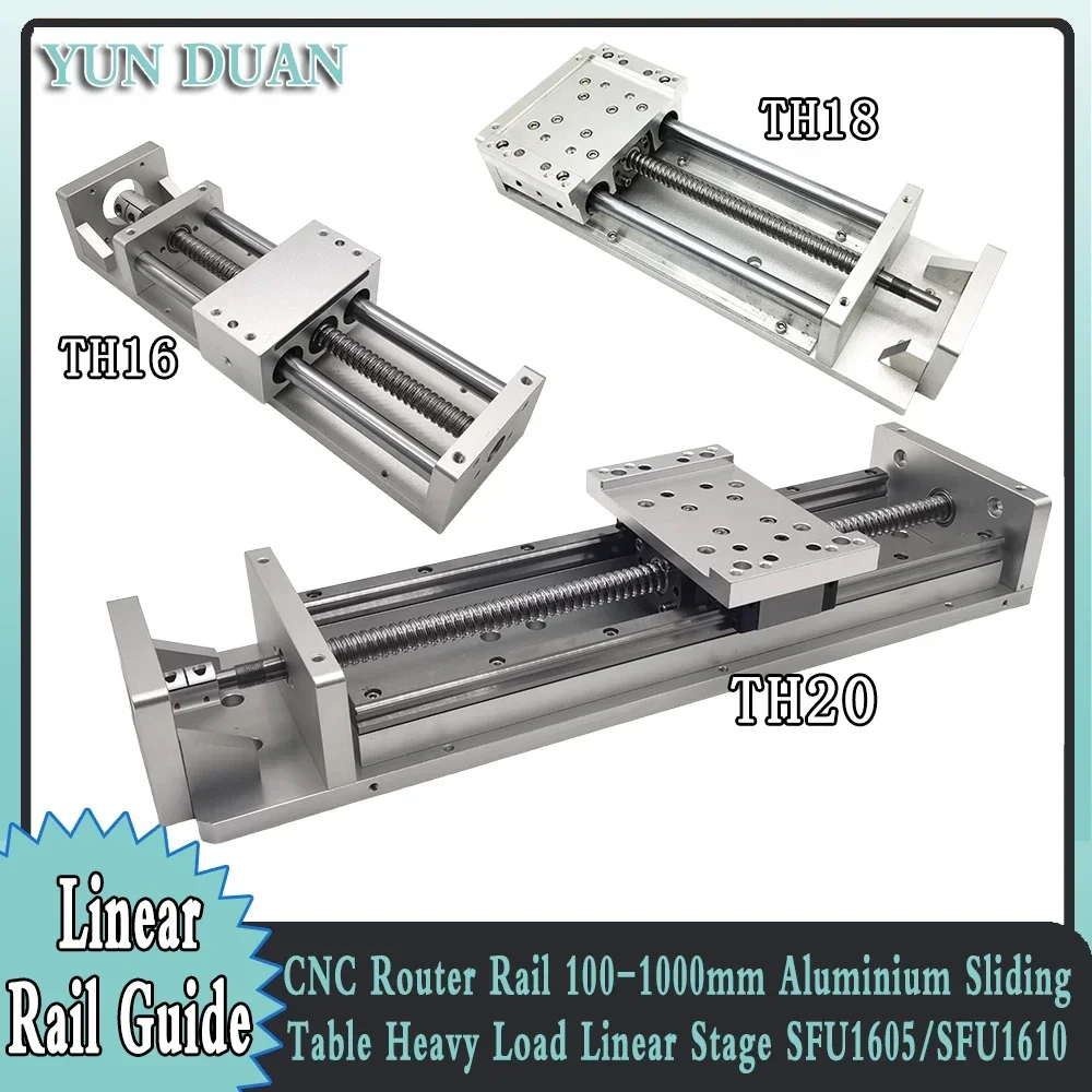 

CNC Aluminum Linear Movement Module Platform Heavy Load Sliding Table XYZ Axis Motorized Ball Screw SFU1605 /1610 CNC Router