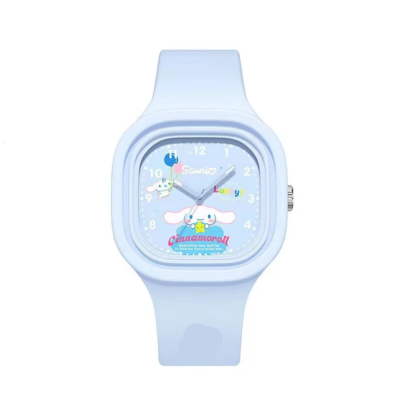 Miniso Anime Cartoon Sanrio Kuromi Melody Hello Kitty Cinnamoroll Siliconen Vierkant Quartz Student Sporthorloge Kinderen Kindercadeau