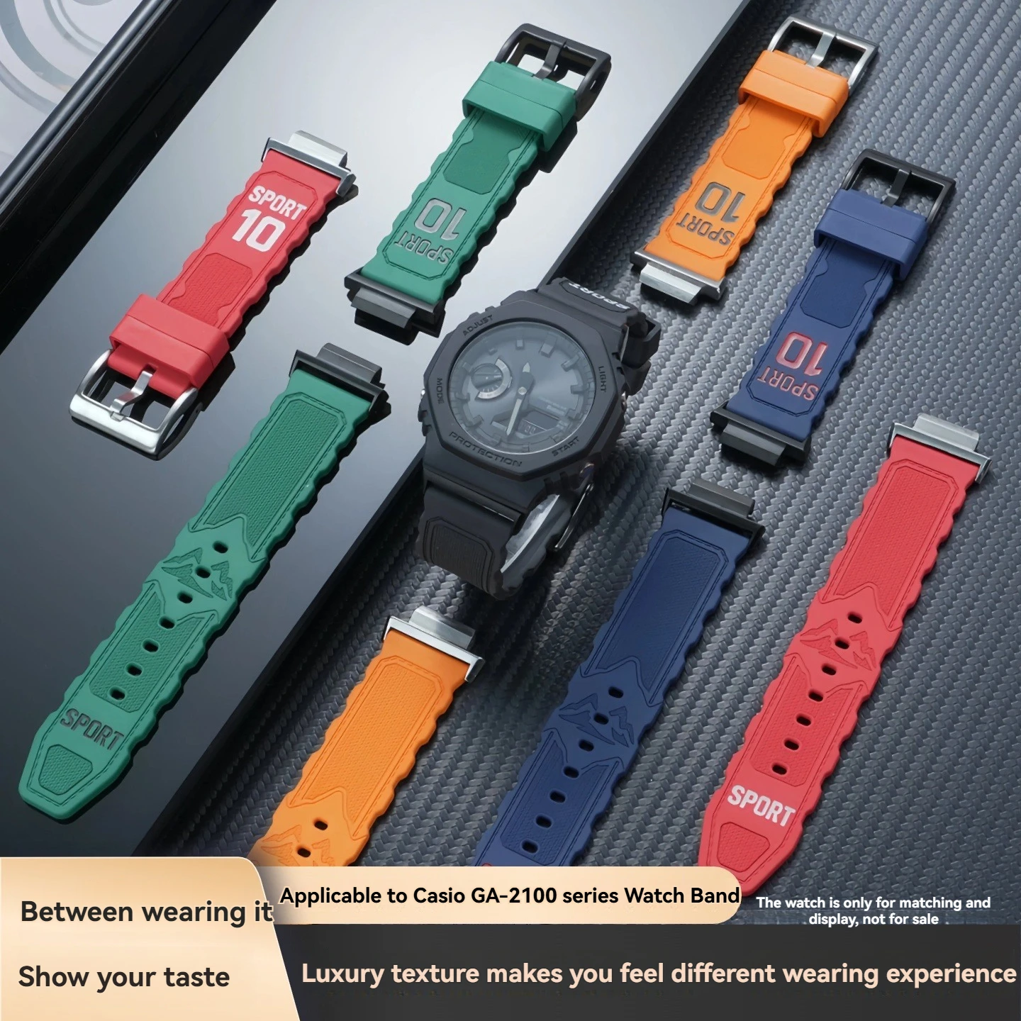 

Ремешок для часов из фторкаучука GA-2100 для Casio G-SHOCK GA-2110 GM2100 GM-5600 серии, модифицированный ремешок из фторкаучука, мужской браслет