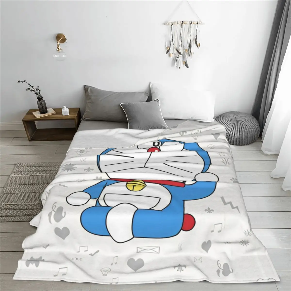 Kawaii Doraemon Ideas Cartoon Blanket Flannel Summer Japanese Anime Portable Warm Throw Blankets Bed Outdoor Plush Thin Quilt