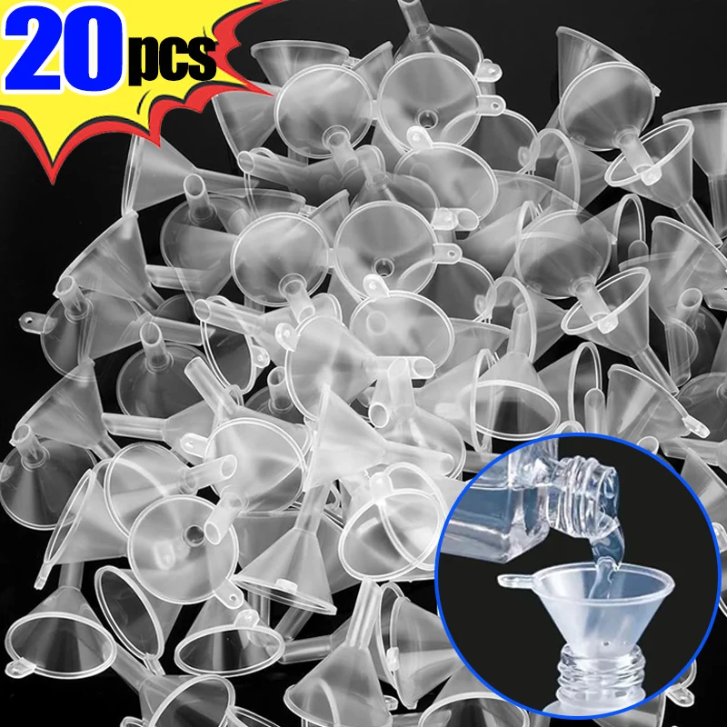 1-10PCS Mini Clear Funnel Small Mouth Liquid Oil Funnel Plastic Hopper Home Kitchen School Laboratory Experimental Supplies Tool