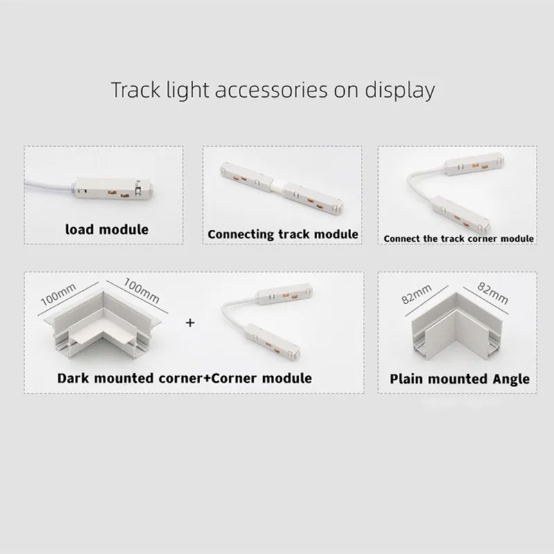 White modern magnetic track light embedded LED spotlight Downlight Living room without main light grille light series