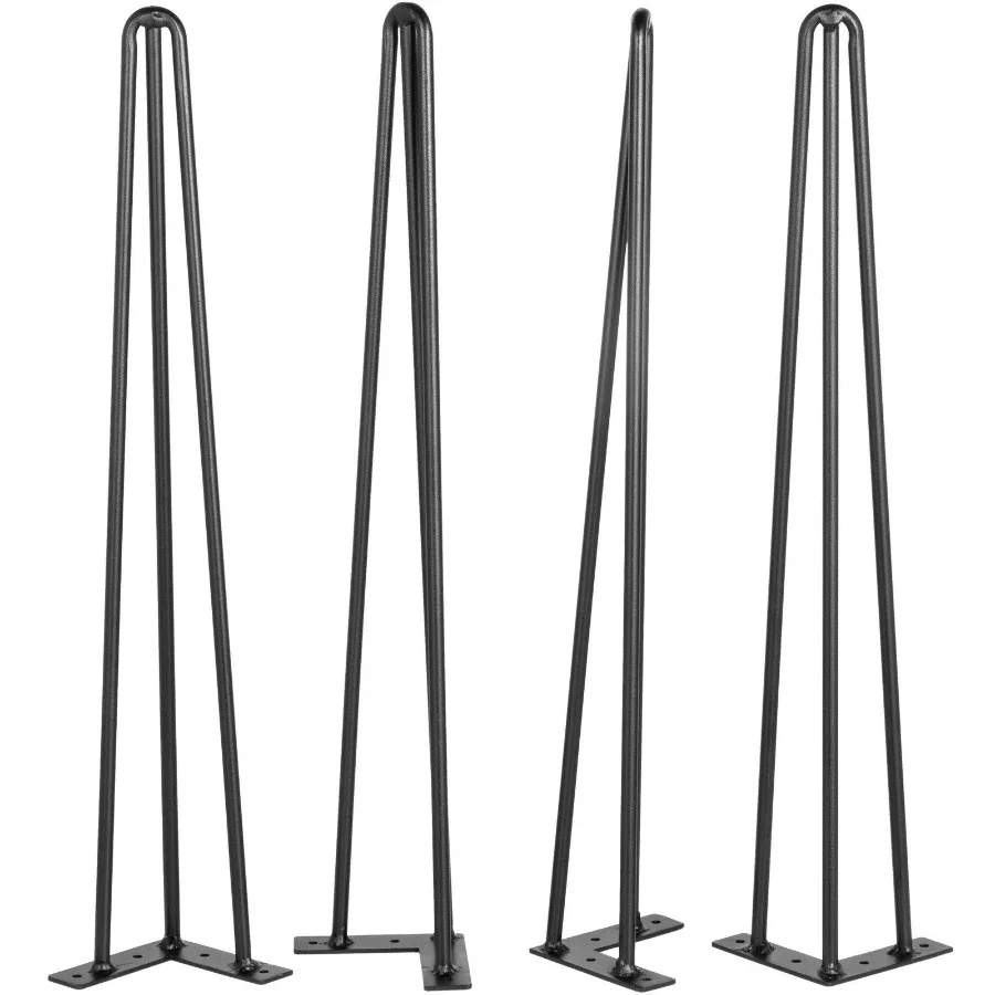 

Hairpin Table Legs 16 Black Set of 4 Desk Legs 880lbs Load Capacity Each 220lbs Hairpin Desk Legs 3 Rods for Bench Desk Dining