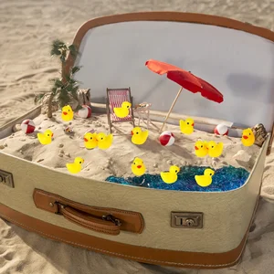 100 قطعة البط المطاطي الأصفر مجموعة مصغرة الجنية حديقة المناظر الطبيعية دمية لطيف الديكور DIY اكسسوارات للأطفال اللعب هدية الوقت أعلى 6 مبيعات دراجة مستعملة 100 ريال - رقم 5