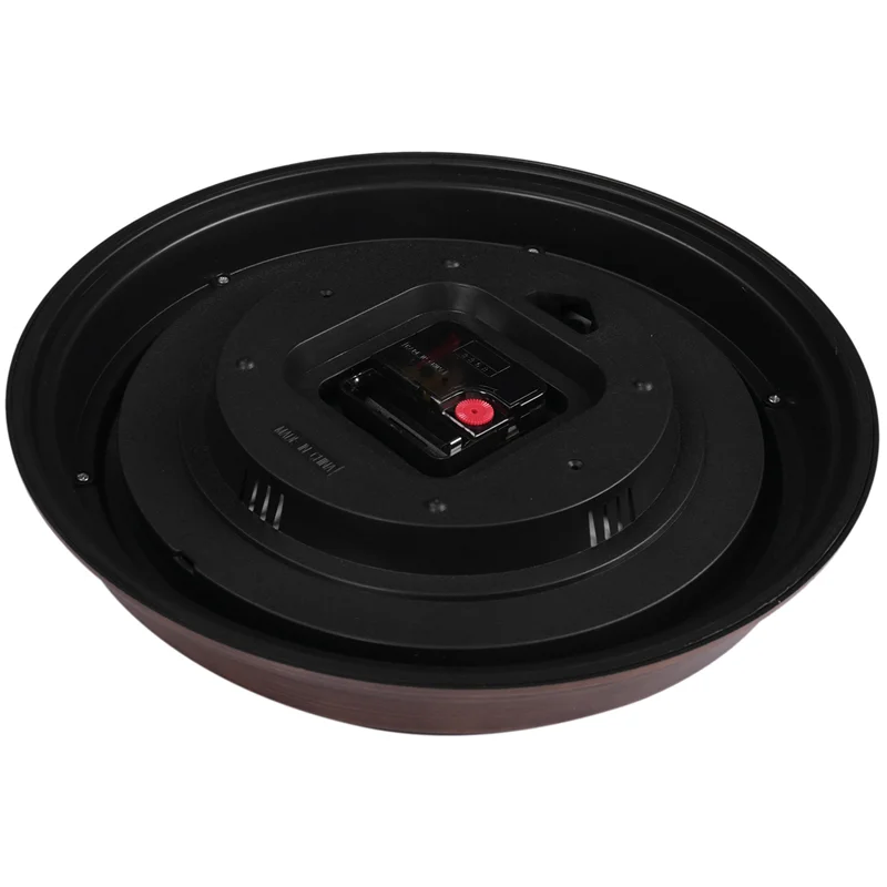 Relógio de parede M93K-12Inch, relógio retrô à prova d'água com display termômetro e higrômetro, relógio sem ruído para ambientes internos/externos