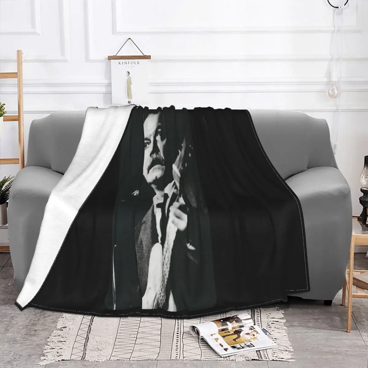 Georges Brassens Breathing Valve Chanteur Francais Cotton Black Size S To 5Xl Guitare Wome Throw Blanket