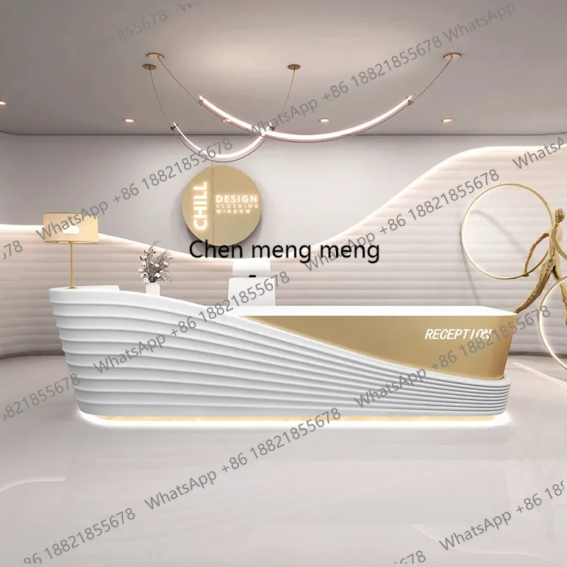 

Hot sales Beautician Counter Reception Desk Office Store Commercial Counter Hotel Luxury Checkout Counter Comptoiroffice Home Fu