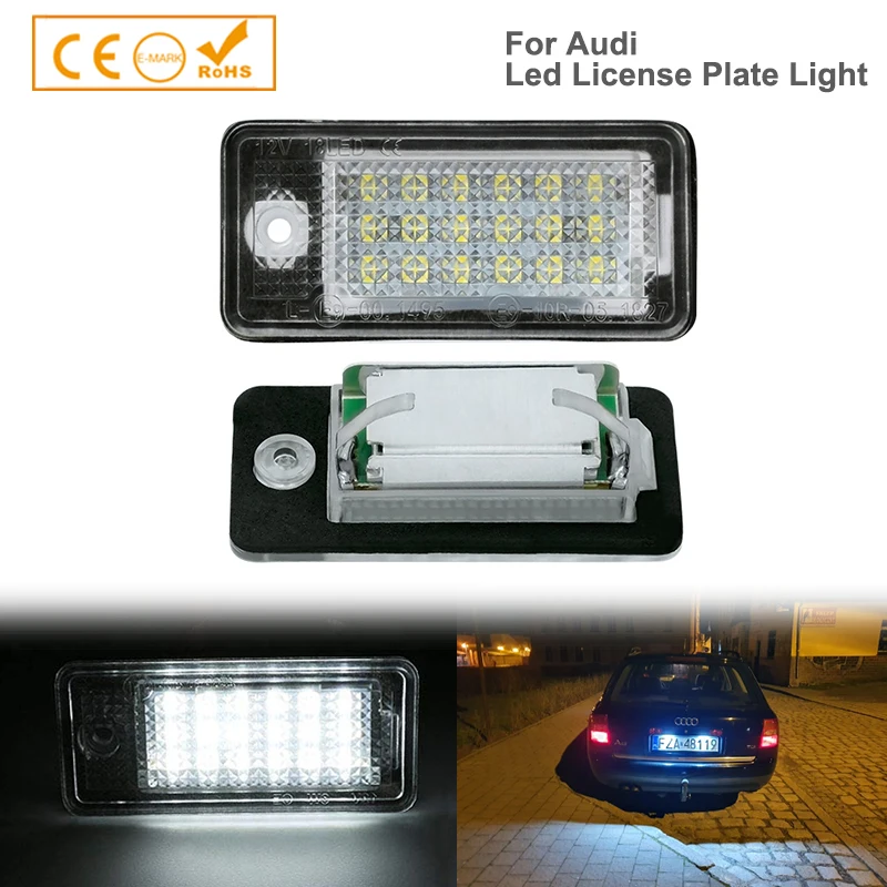 

2x LED License Number Plate Light Canbus For Audi A3 A4 A6 A8 Q7 B6 B7 S4 RS4 C6 OEM#: 4H0943022 4H0943021