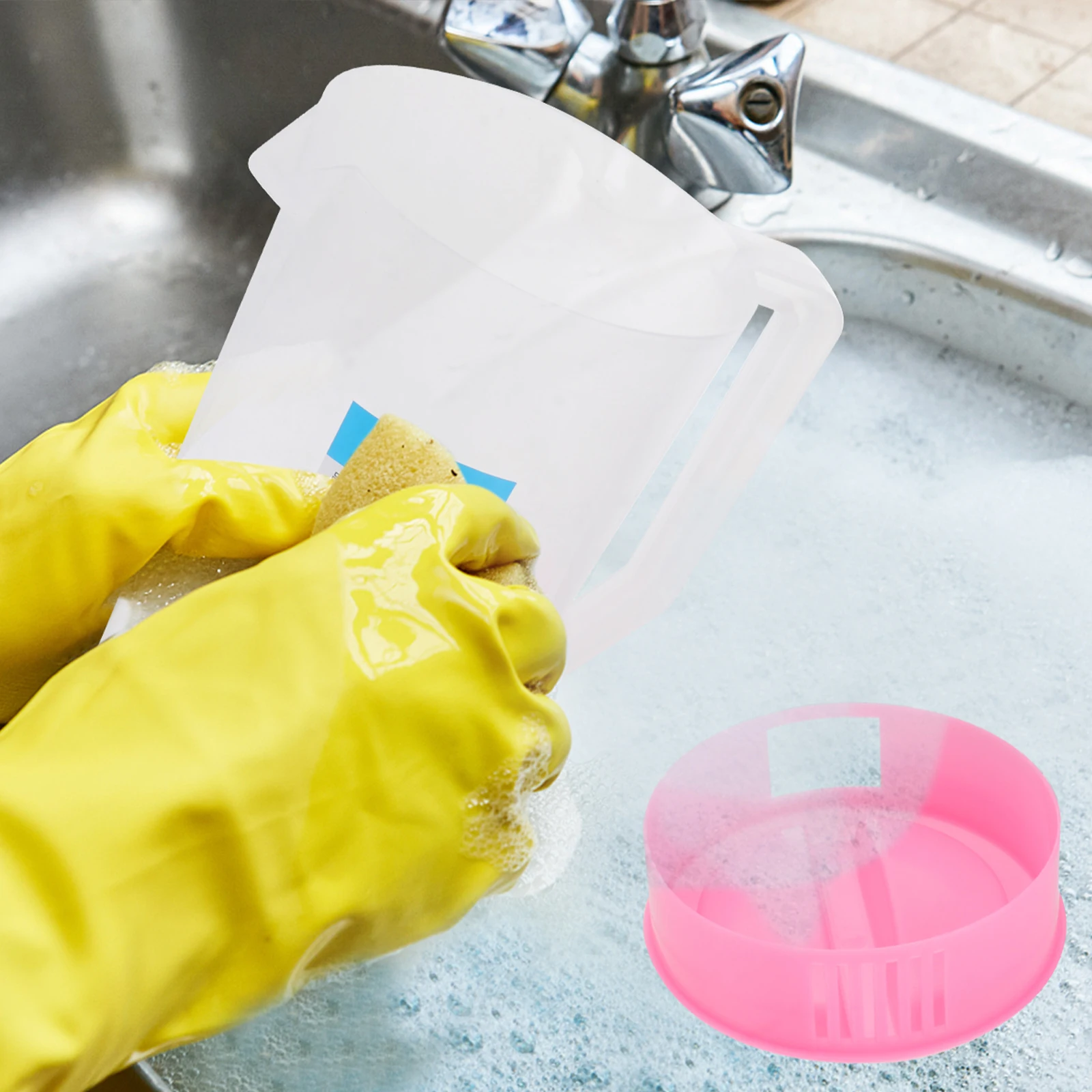 

Plastic Water Pitcher Set Home Use Cold Hot Resistant Beverage Containers Lids Jug Fridge Pink Kettle Tea Measuring