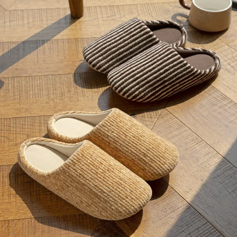 

New Men Slippers Winter Home Slides Light Silent Women Soft Slipper Concise Couples Floor Shoes Anti-slip Bedroom Autumn Flats