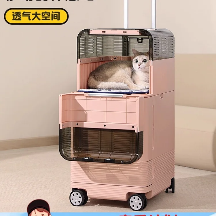 Portable out pet cat pull rod traction cat special check box