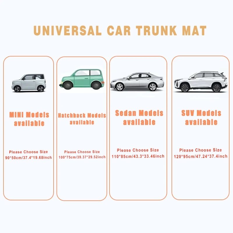 Universal Car Trunk Mat Fit Most Sedan SUV Hatchback Non-Slip Bottom Durable Protect Vehicle Cargo Area Liner Interior Accessory