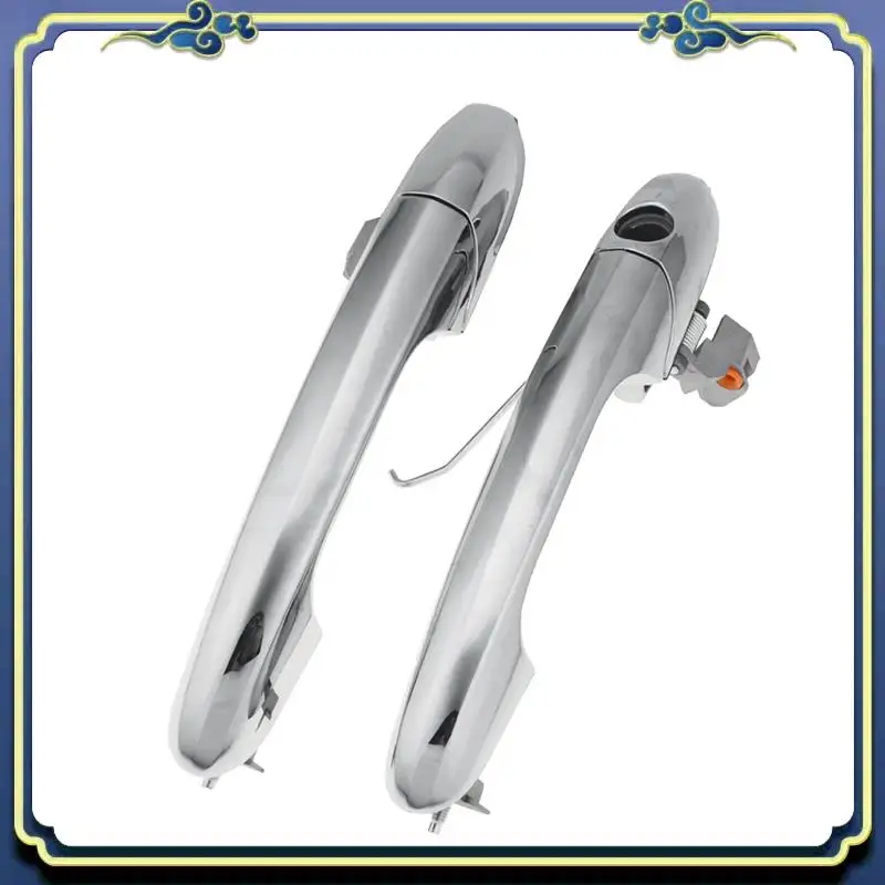 

AU16-1Pair Car Front Exterior Outside Chrome Door Handle Pull 735592012 For Fiat 500 2007-2019 735451694 735485872 RHD