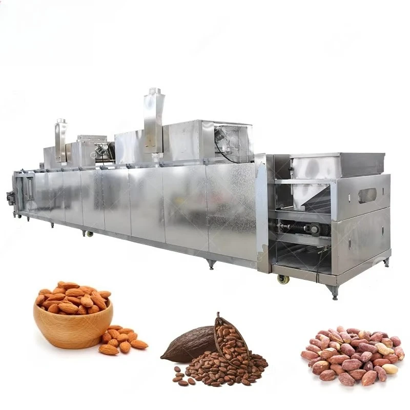 Customized Industrial Nuts Roasting Frying Machine Pistachio Cocoa Beans Hazelnut Chestnut Food Grade Top Quality
