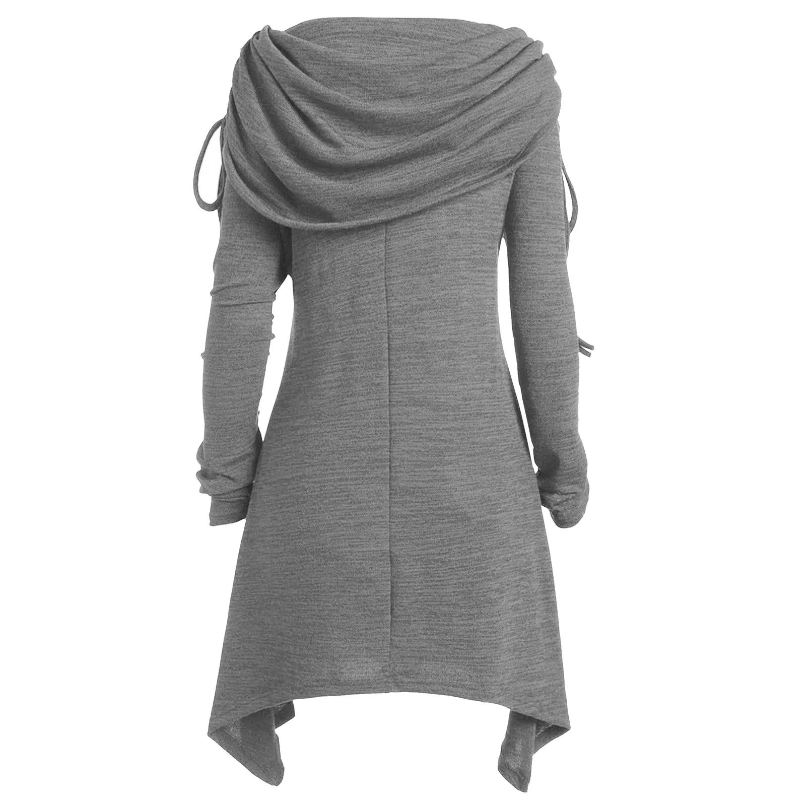 Vestido Irregular con estampado de copos de nieve de Papá Noel para mujer, vestidos informales con cuello con volantes para vacaciones, vestido ajustado de manga larga para otoño