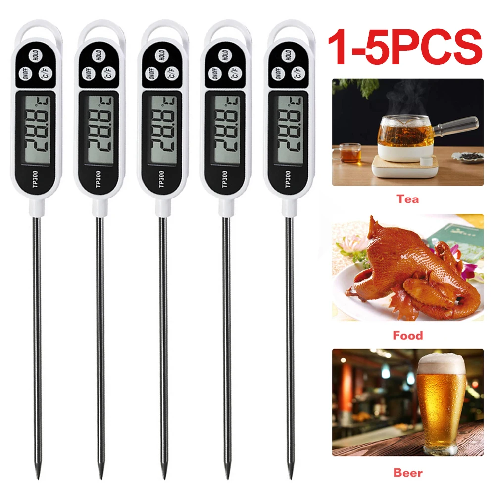 1-5PCS Food Thermometer TP300 Digital Food Thermometer For Meat Cooking Food Probe BBQ  Instant Read Temperature Kitchen Tools