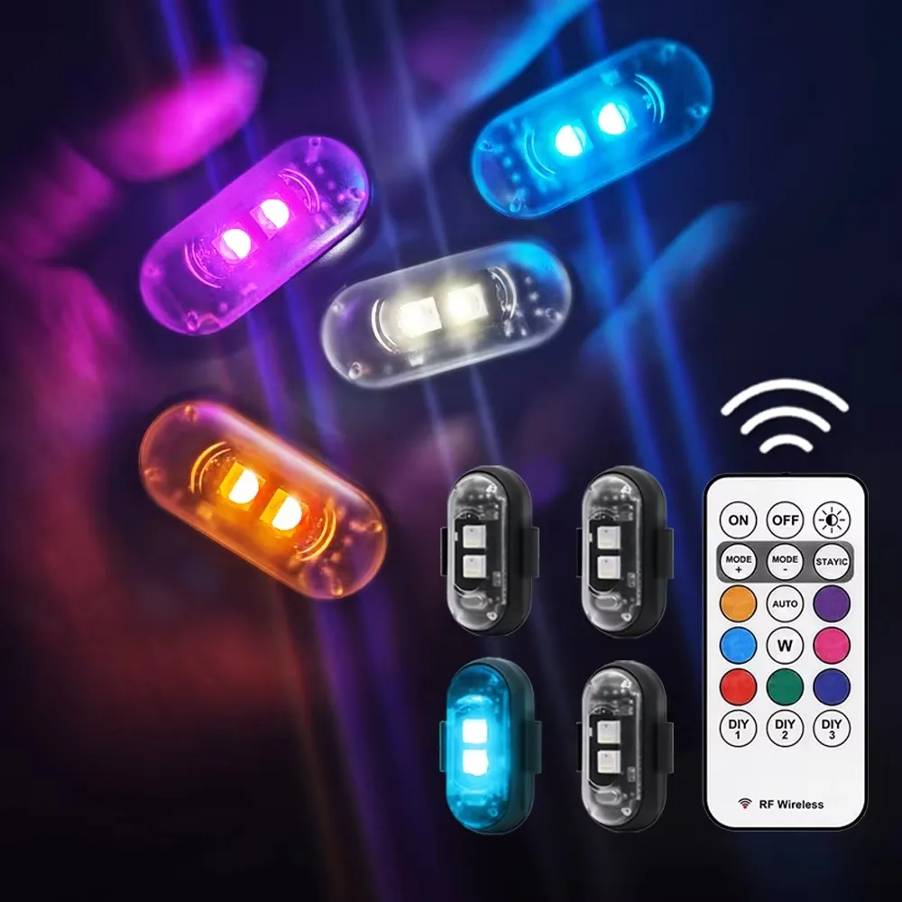 LED Portable Party Lights Remote Control Wireless Lighting Rechargeable Car Footwell Light Under Glow Kit Accessories Gift