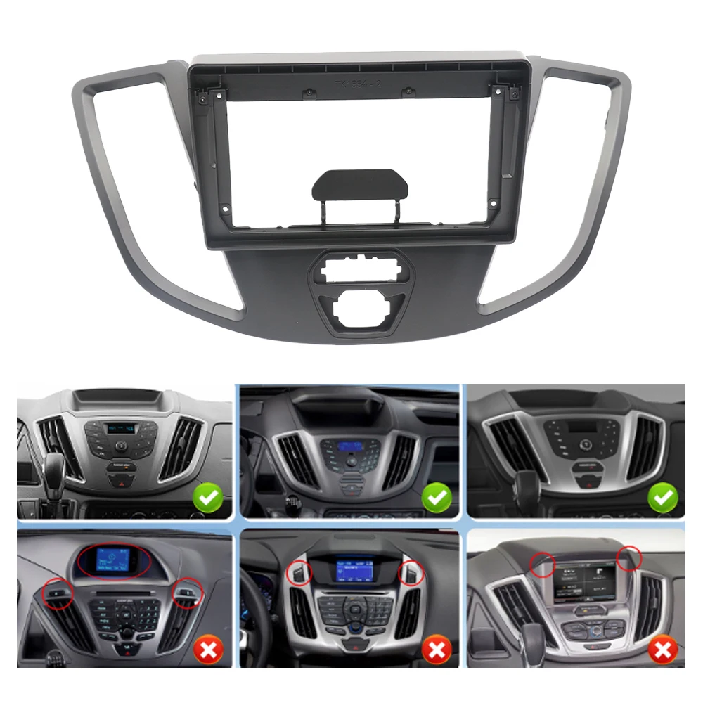 9 Inch 22.86cm 2DIN Car Android Stereo Radio GPS Panel Power Cord Canbus Adapter Fascias Frame for Ford Transit 2014-2018