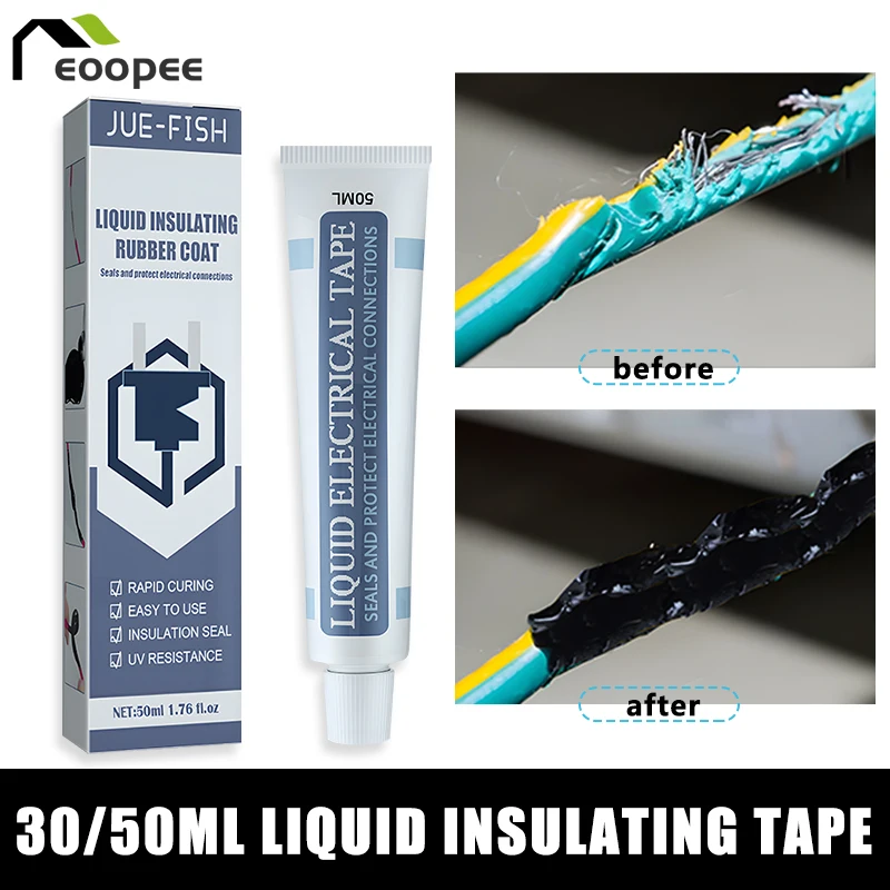 

50/30ml Liquid Insulating Tape Repair Rubber Electrical Wire Cable Coat Fix Line Glue Wide Range Liquid Insulation Paste