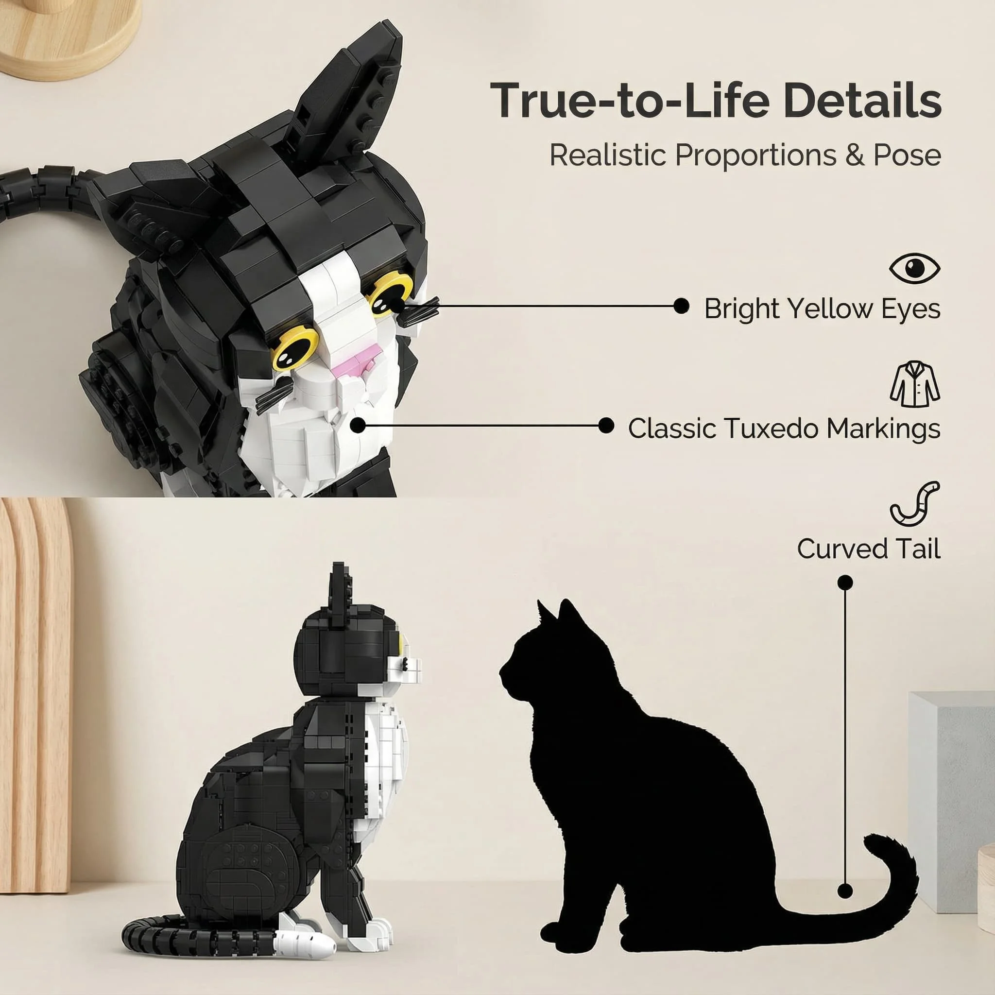 Neue Smoking Katze Bausteine Simulation Katze Montage kinder Pädagogisches Handgemachte Modell Trendy Spielzeug Ornamente Geburtstag Geschenk