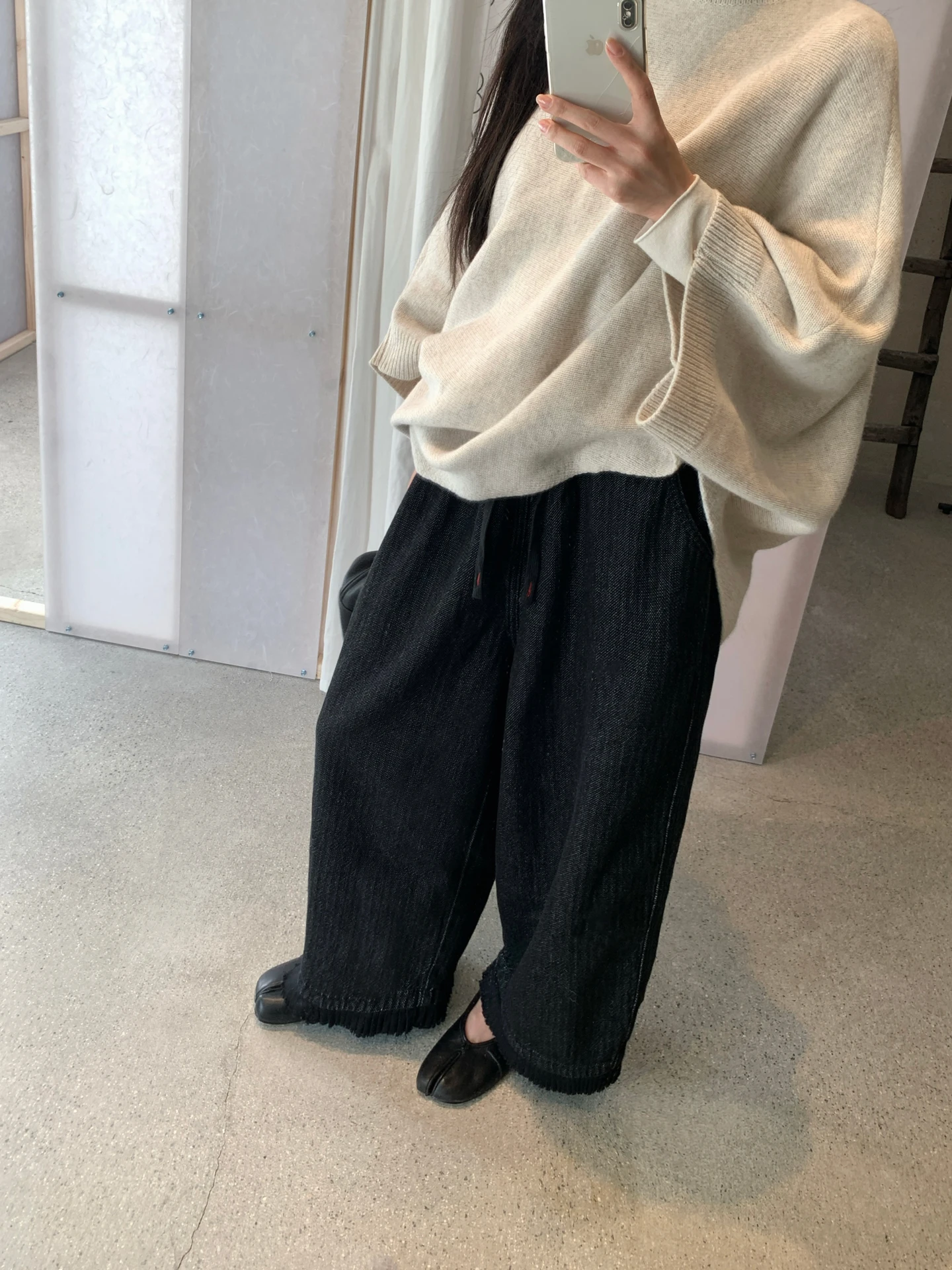 

By7 Japanese Sle Pleated Denim Loose Casual Thi Straight Leg Jeans Women's Autumn Faion Comfortable Cotton Pants