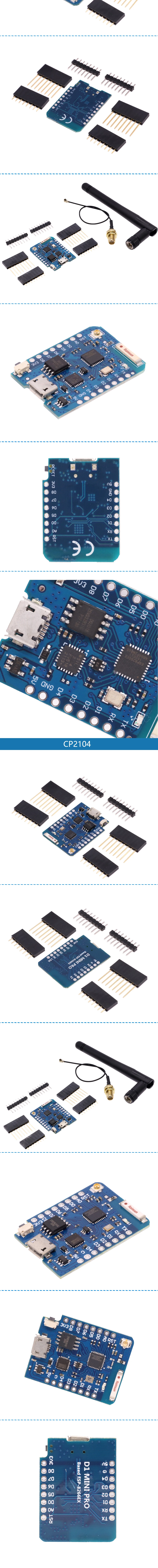WeMos D1 Mini Pro V3.0 NodeMcu 4MB/16MB Bytes Lua WIFI Internet of Things Entwicklungsboard Basierend auf S2 ESP8266 CH340G Nodemcu V2 – Detail 4