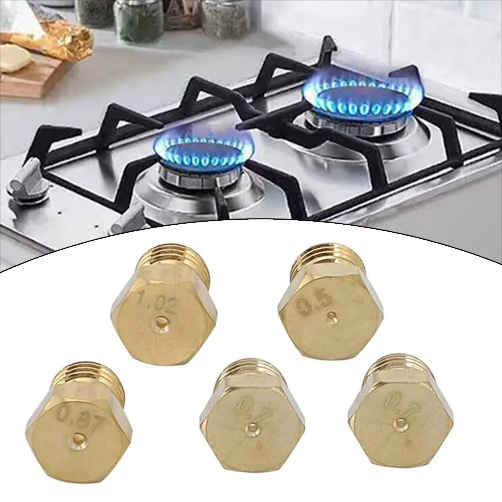 5 Pcs LPG Gas Jet Set Burner Gas Hob LPG Conversion Kit Nozzles Propane Injector Cooker Hobs Gas Cooking Stove Gas Jets