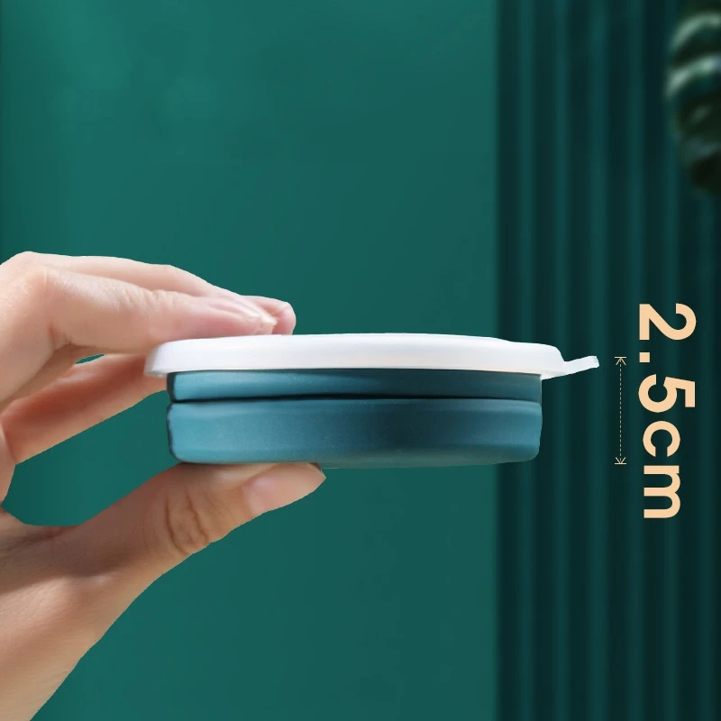 Picture 6: Portable Silicone Foldable With Lanyard Heat Resistant Collapsible Cup Lid Storage Travel Mug For Hot Water Cocktail Set