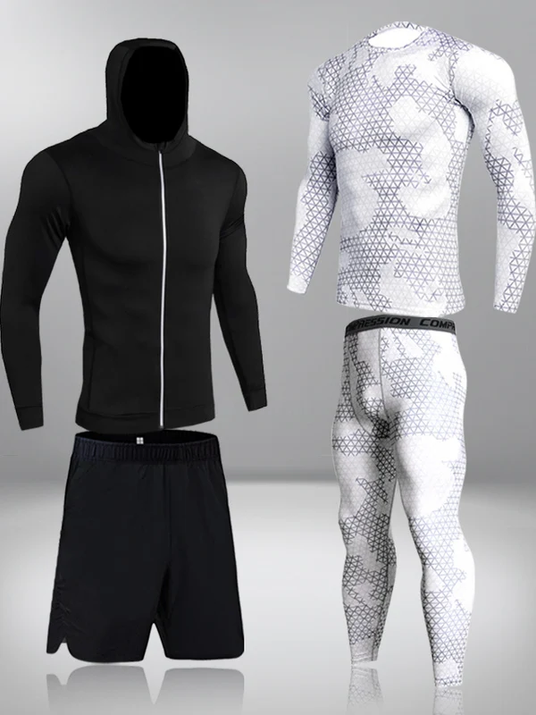 

Мужской комплект одежды Qui Dry, эластичный костюм Long Sve, повседневная спортивная одежда Fast Drng, длинные брюки из полиэфирного волокна на осень