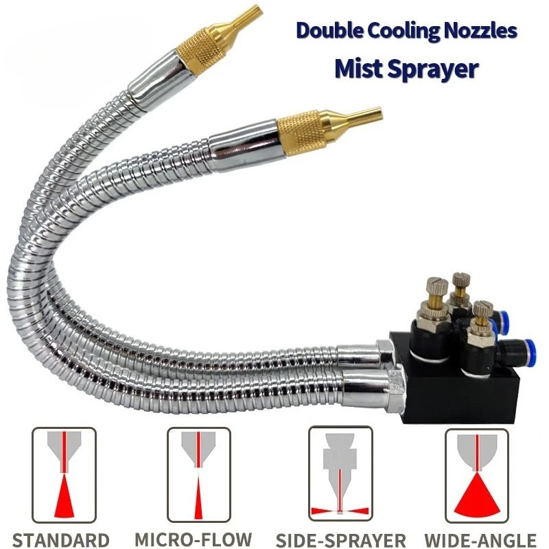 

Milling Drill Engraving Sawing Machine Tool Two Nozzles Head High Quality Mist Coolant Lubrication Spray System Unit CNC Lathe