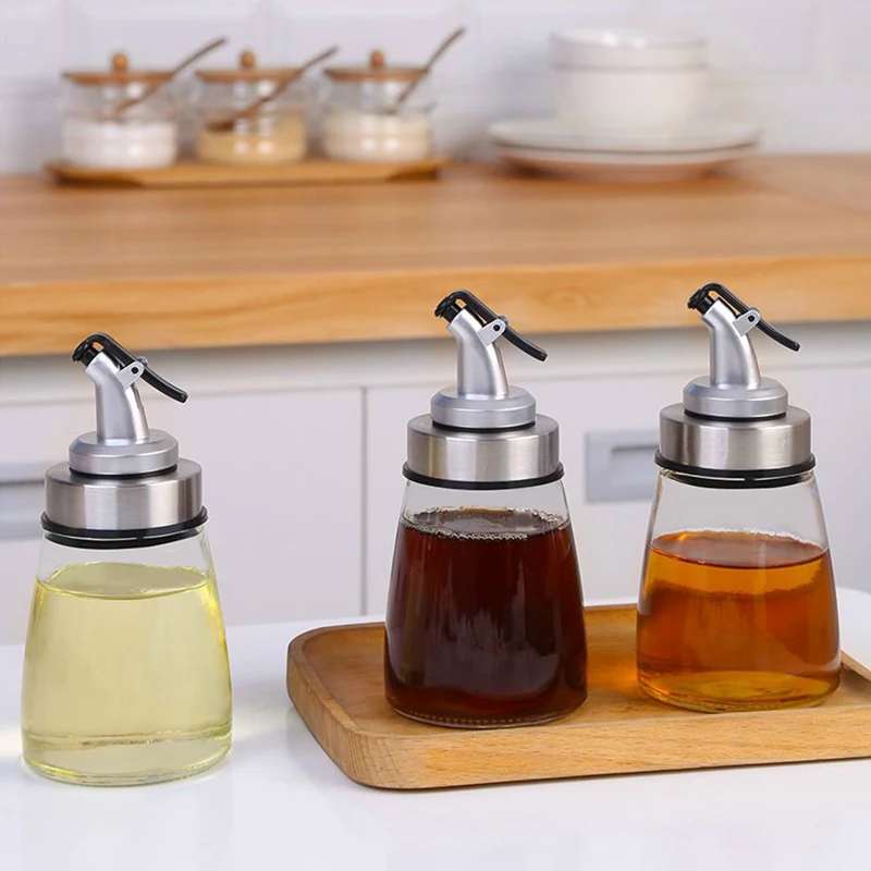 180ml Leak Proof Oil Glass Oil Bottle Kitchen Household Seasoning Bottle Can Vinegar Soy Sauce Bottle