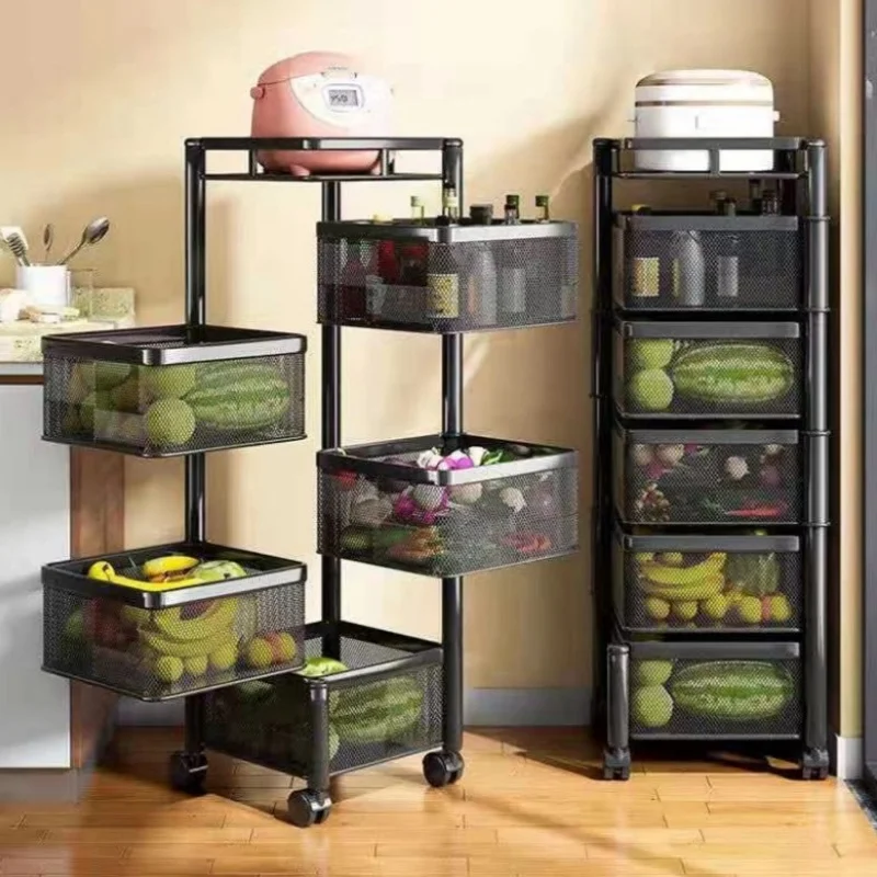 Bathroom Shelves Kitchen Vegetable Basket Storage Rack  Floor Multi-layer Fruit Storage Rack  Multifunctional Storage Rack