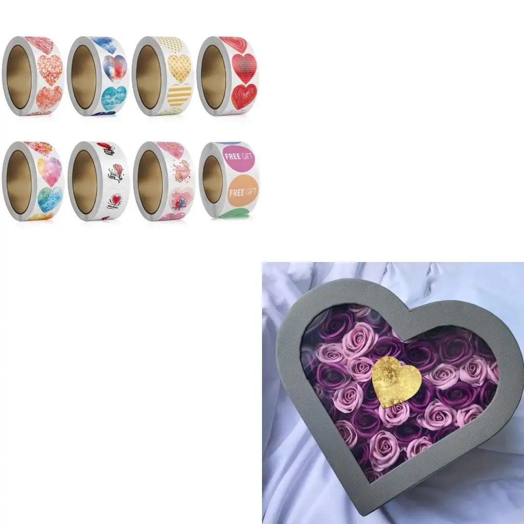   Heart Sticker Labels Decorative Sticker Valentines Gift Sticker Love Sticker