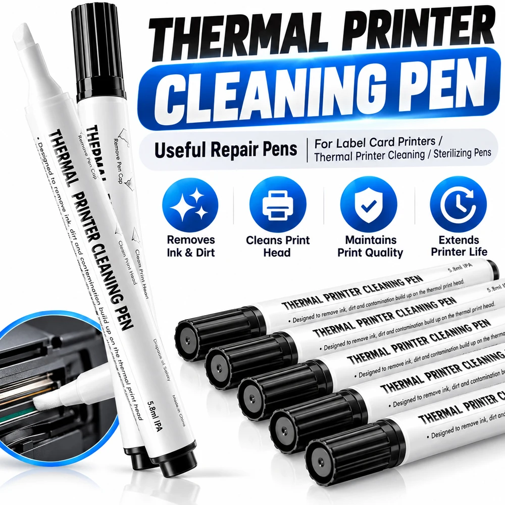 Maintenance Pen Decontamination Pen Printer Printhead Cleaning Pen Label Card Printer Thermal Printer Cleaning Pen