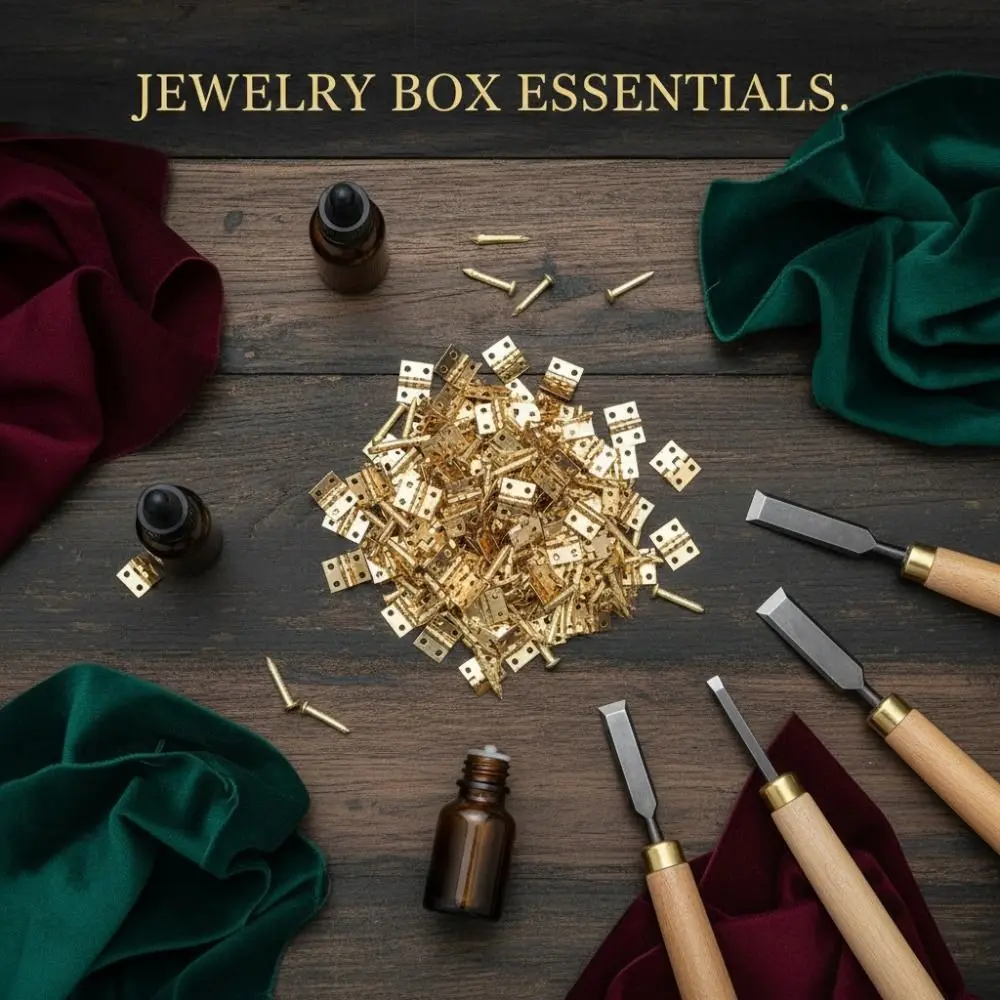 

100PCS Furniture Hinges Brass Mini Hinge Gold With Screws Tiny Hinge Hardware 10x8MM Retro Style Brass Hinges Jewelry Box