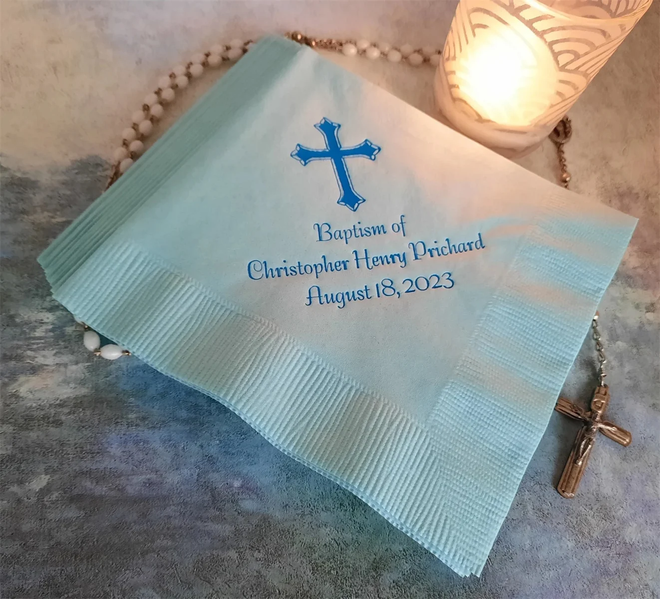 Baptism napkins christening napkins first communion napkins confirmation napkins cross napkins religious napkins dedication napk