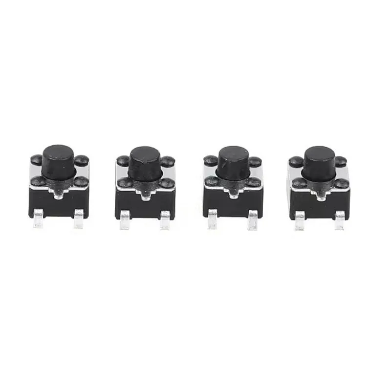 1000pcs 4.5*4.5mm Horizontal Tactile Switch Front-inserting Rear-attaching Side-pressing 3-pin Button 3.8/4.3/5/6