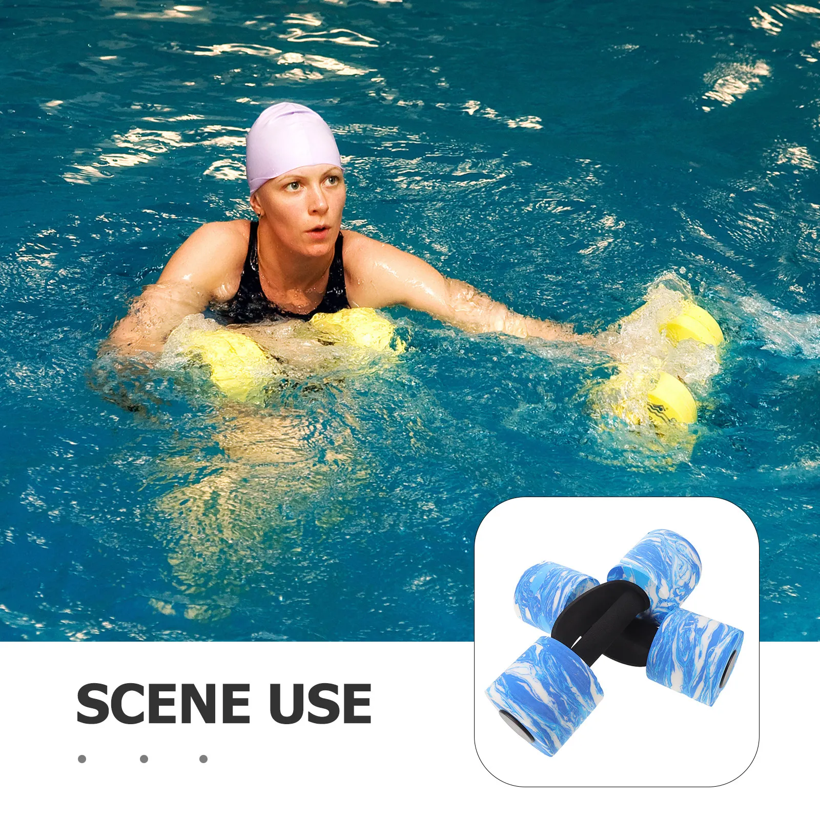 2Pcs Water Dumbbells Set Comfortable Grip Aquatic Fitness Weights for Pool Therapy Rehab Exercise Equipment Water Dumbbells Set