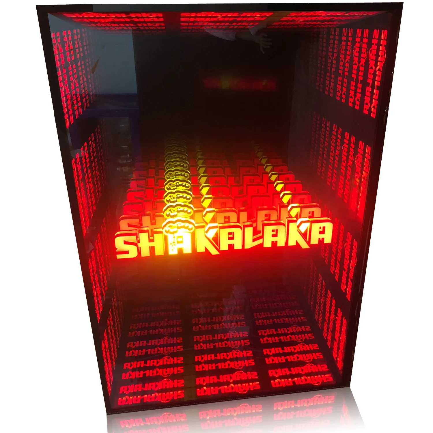 

Customized Outdoor English word thousand layer lamp Red Abyss Mirror Neon Light Sign Thousand Layer Mirror Advertising Sign