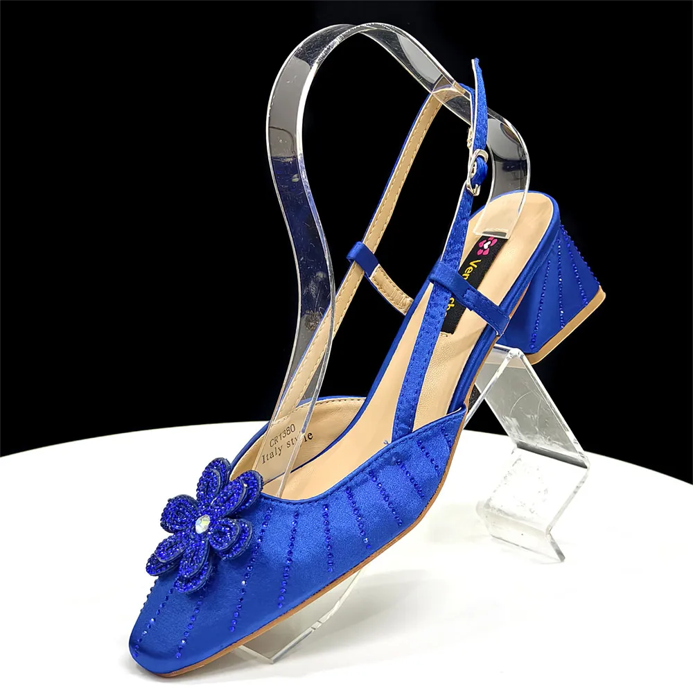 Leisure Peep-Toe Heels & Long Small Bag Set Nigerian Party Shoes and Bag –Comfortable Women's Shoes for Elegant Events